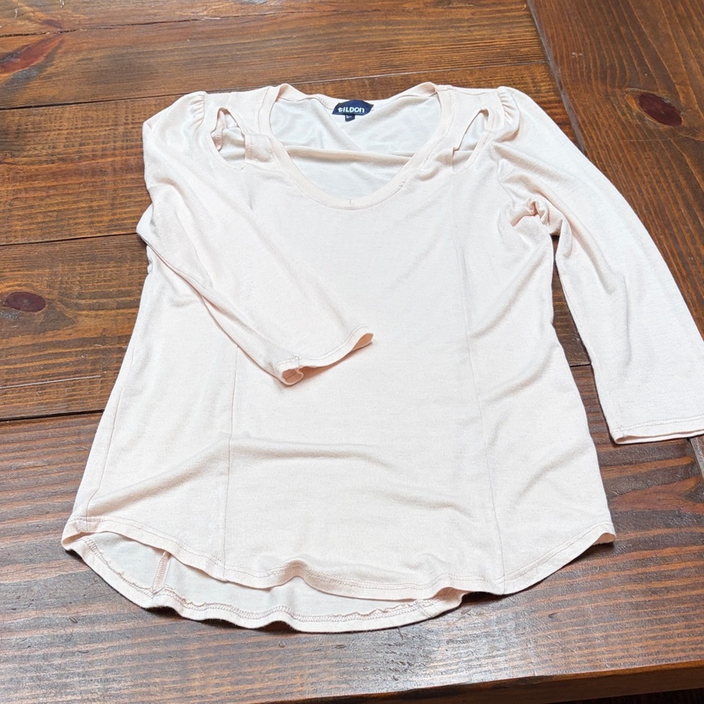 Tildon Light Peach Long Sleeve Top